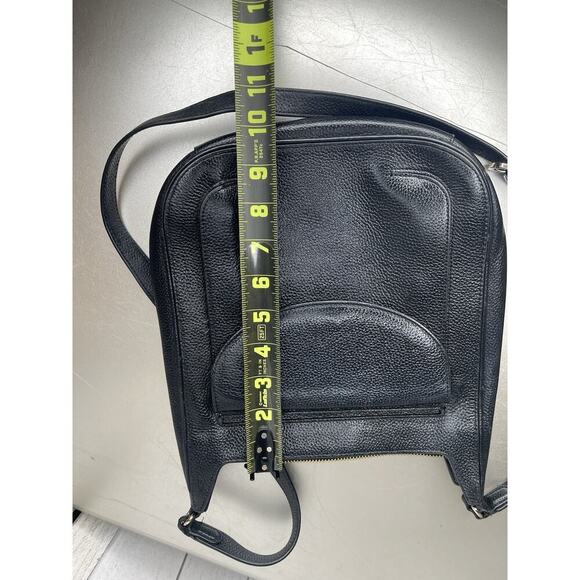 NORDSTROM Black Genuine Pebble Leather Handbag Crossbody Shoulder Bag - Picture 6 of 7